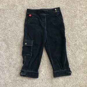 Guess Jeans Pants Womens Size 28 Black Corduroy Cargo Capri